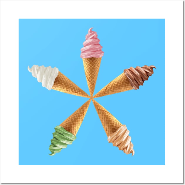 Ice Cream Flavor Flower Star Wall Art by Art by Deborah Camp